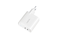 Logilink Steckdosenadapter, 2x USB-C, GaN, 40W