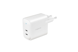 Logilink Steckdosenadapter, 2x USB-C, GaN, 40W