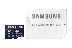 SD MicroSD Card 512GB Samsung SDXC PRO Ulti. Adapt.(Class10) retail