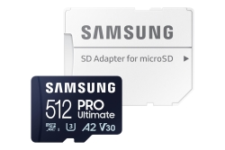 SD MicroSD Card 512GB Samsung SDXC PRO Ulti. Adapt.(Class10) retail