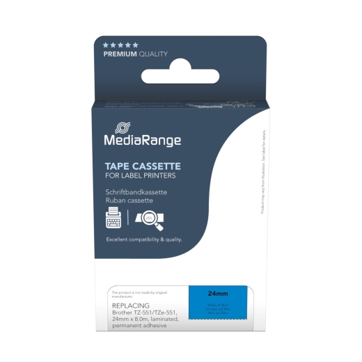 MediaRange Schriftbandka. Brother TZ-551/TZe-551 24mm 8m sw
