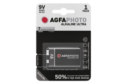 AgfaPhoto Batterie Alkaline Ultra -9V 6LR61 E-Block 1St.