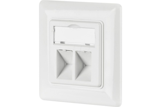 EFB Netzwerkdose 2-fach für Keystones, Weiss, RAL 9003