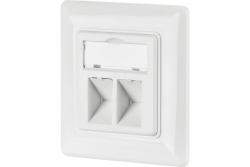 EFB Netzwerkdose 2-fach für Keystones, Weiss, RAL 9003