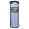 Papierkorb mit Ascher METALL - Ø260 x 620 mm, 17 l, silber metallic