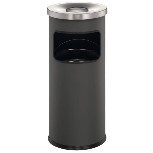 Papierkorb mit Ascher SAFE Metall - Ø250 x 630 mm, 17 l, anthrazit
