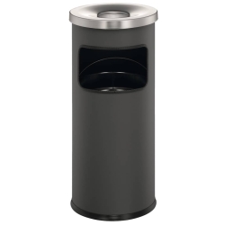 Papierkorb mit Ascher SAFE Metall - Ø250 x 630 mm,...