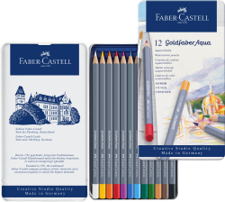 FABER-CASTELL Aquarellstift Goldfaber Aqua 12er Metalletui