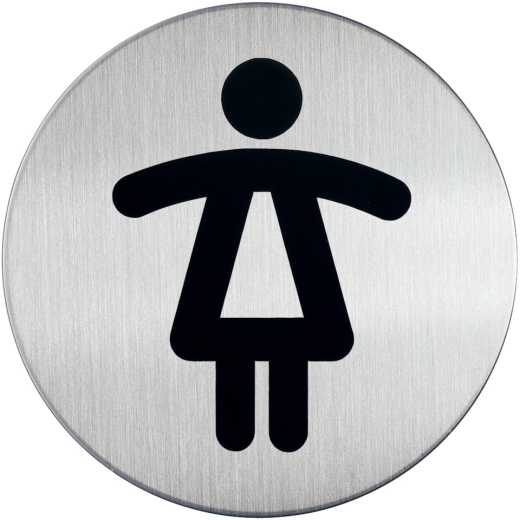 PICTO WC Damen, 83 mm Durchmesser, metallic silber