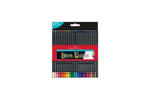 FABER-CASTELL Buntstifte Black Edition 24er Kartonetui