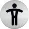 PICTO WC Herren, 83 mm Durchmesser, metallic silber