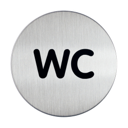 PICTO WC, 83 mm Durchmesser, metallic silber