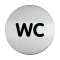 PICTO WC, 83 mm Durchmesser, metallic silber