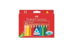 FABER-CASTELL Wachsmalstifte dreikant 12-er Kartonetui