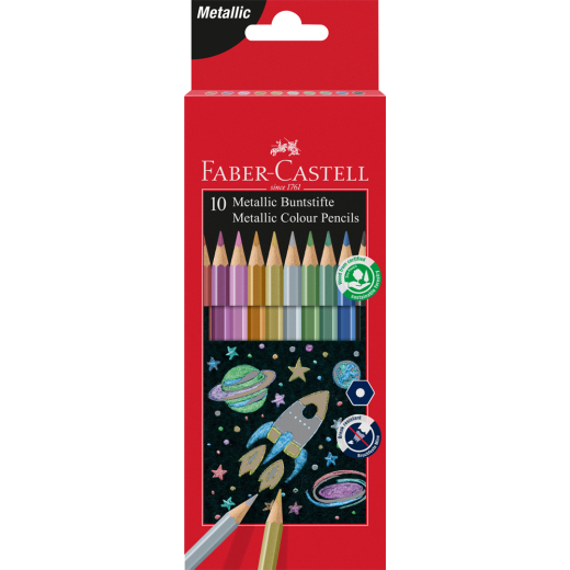 FABER-CASTELL Buntstift metallic 10er Kartonetui