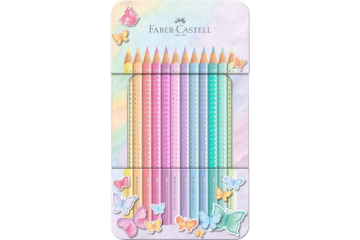 FABER-CASTELL Buntstifte Sparkle Pastell 12er Metalle.