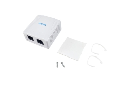 Equip Aufputzdose Cat6A 2-Port 2x RJ45 UTP RAL 9010 ws Polybeutel