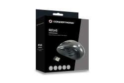 CONCEPTRONIC Reisemaus WLS USB-A/1600DPI/6Tasten R schwarz