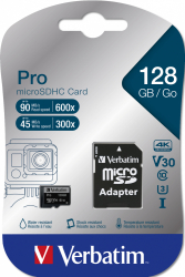 SD MicroSD Card 128GB Verbatim SDHC Pro Class 10 +...