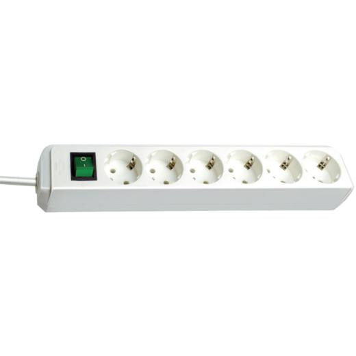 Steckdosenleiste ECO-Line - 6-fach mit Schalter, weiß