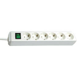 Steckdosenleiste ECO-Line - 6-fach mit Schalter, weiß