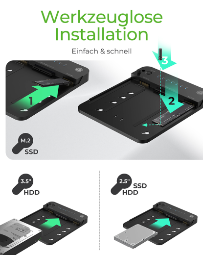 Docking- & Klonstation IcyBox 2,5& 3,5M.2 SATA NVMe USB3.2 retail