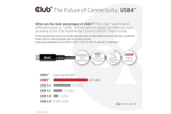Club3D Kabel USB 4 Typ C PD 240W / 8K / 40Gbps 2m St/St retail