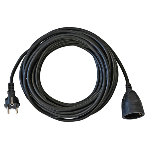 Kunststoff-Verlängerung - 10 m, schwarz, H05VV-F 3G1,5