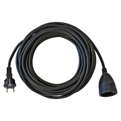 Kunststoff-Verlängerung - 10 m, schwarz, H05VV-F 3G1,5