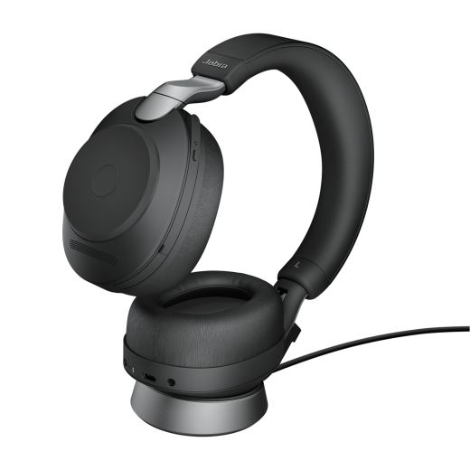 Jabra Headset Evolve2 85 UC Duo, inkl. Link 380a & Ladestat.