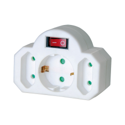 Adapter-Schutzkontakt - 3-fach, weiß,...