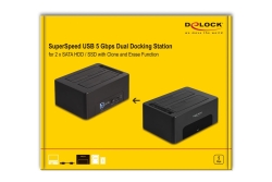 DELOCK USB Dual Dockingstation für 2 x SATA HDD / SSD