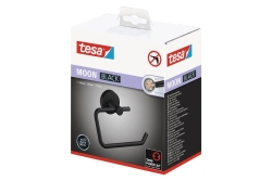 tesa MOON BLACK Toilettenpapierhalter matt inkl. Klebelösung