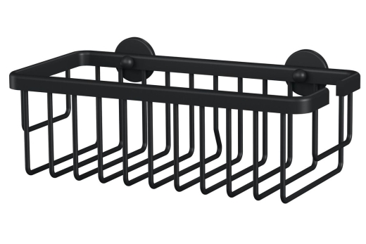tesa MOON BLACK Duschkorb matt für Dusche und Badewanne