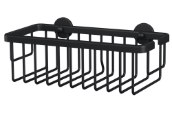 tesa MOON BLACK Duschkorb matt für Dusche und Badewanne