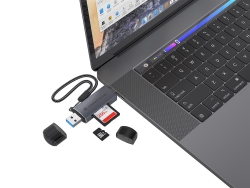CONCEPTRONIC Kartenleser USB-A/-C3.2->TF/Micro-SD3.0 schwarz