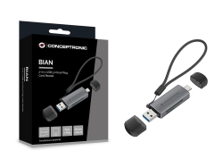 CONCEPTRONIC Kartenleser USB-A/-C3.2->TF/Micro-SD3.0 schwarz