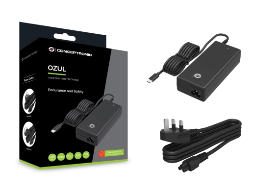CONCEPTRONIC Ladegerät 1Port GaN USB-C UK 100WPD3.0/PPS sw