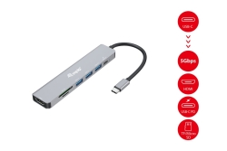 Equip Dock 7-1 USB-C->HDMI,3xUSB-A,SD/TF,100W USB-C 0.25m