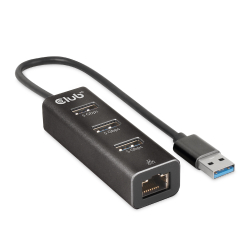 Club3D Adapter USB 3.2 Typ A > 3x USB 3.2 Typ A/LAN retail