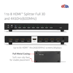 Club3D HDMI Splitter 1 Eingang -> 8 Ausgänge 4K60Hz UHD retail