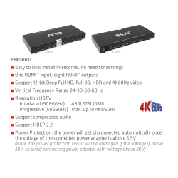 Club3D HDMI Splitter 1 Eingang -> 8 Ausgänge 4K60Hz UHD retail