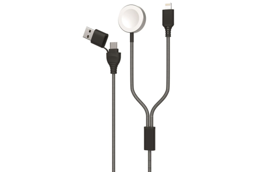 2GO USB/USB-C 2in1 Ladekabel Lightn. & Wireless Pad 180cm sw