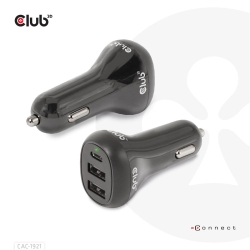 Club3D USB KFZ-Ladegerät 1xUSB C, 2xUSB A, 36W,...