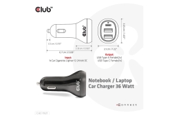 Club3D USB KFZ-Ladegerät 1xUSB C, 2xUSB A, 36W, 12/24V retail
