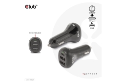 Club3D USB KFZ-Ladegerät 1xUSB C, 2xUSB A, 36W, 12/24V retail