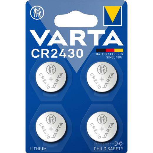 Knopfzellen-Batterie Lithium CR2430, 4 Stück