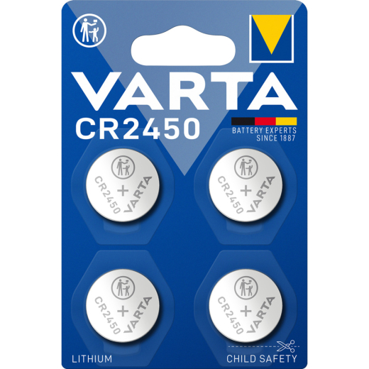 Knopfzellen-Batterie Lithium CR2450, 4 Stück