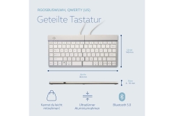 R-Go Tastatur Split Break US-Layout kabellos weiß