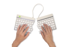 R-Go Tastatur Split Break US-Layout kabellos weiß